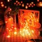 Set of 2 Orange Mini LED Fairy Lights – 30 LEDs, 10ft Silver Wire, Battery Operated with Timer (Orange Color)